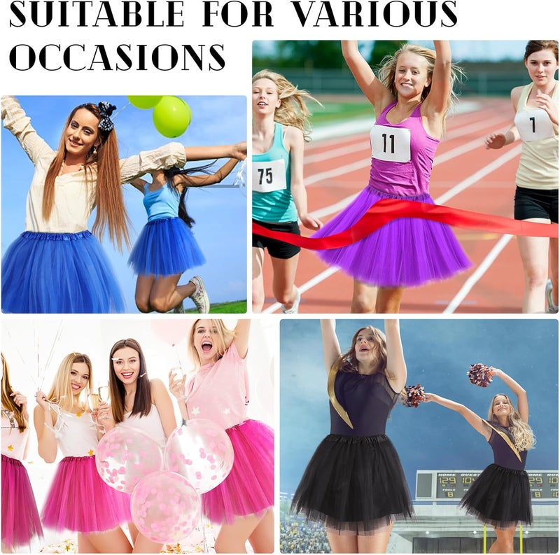 Lainlight Store Tutus for Women, Adult Tutu Skirts for Women 4 Layered Classic Elastic Tulle Tutu Skirts Party Festival Running - Image 5